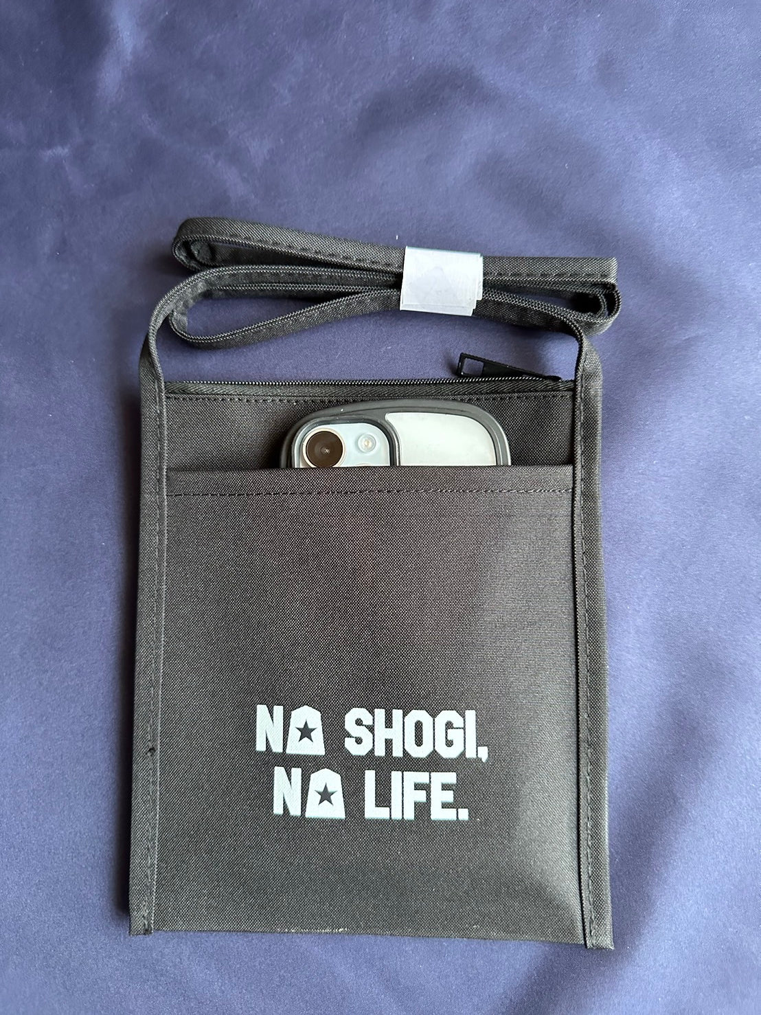 NO SHOGI,NO LIFE　ミニサコッシュ（ブラック）